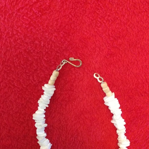 White Shell Necklace with Wooden Beads - Picture 2 of 2